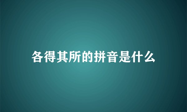 各得其所的拼音是什么