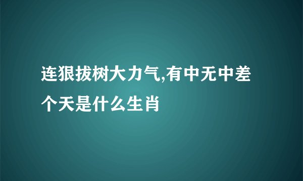 连狠拔树大力气,有中无中差个天是什么生肖