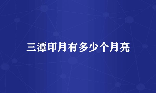 三潭印月有多少个月亮