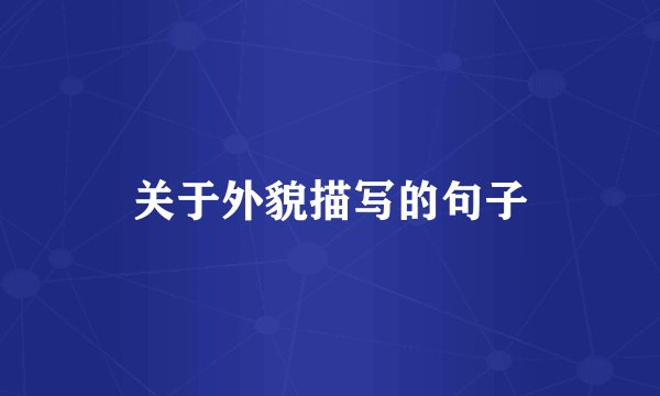 关于外貌描写的句子