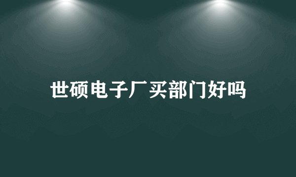 世硕电子厂买部门好吗