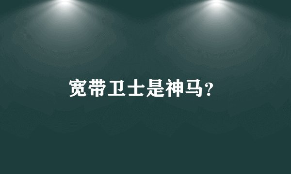 宽带卫士是神马？