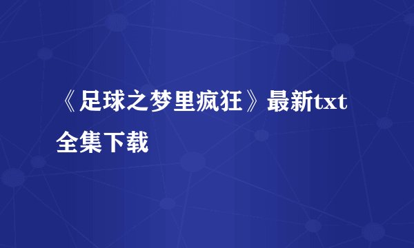 《足球之梦里疯狂》最新txt全集下载