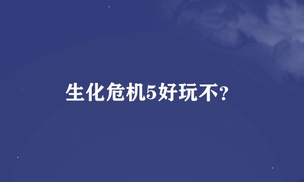 生化危机5好玩不？