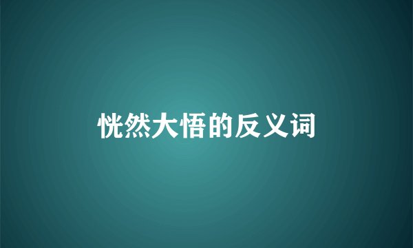 恍然大悟的反义词