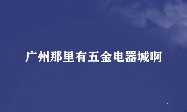 广州那里有五金电器城啊