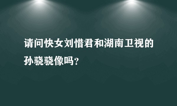 请问快女刘惜君和湖南卫视的孙骁骁像吗？