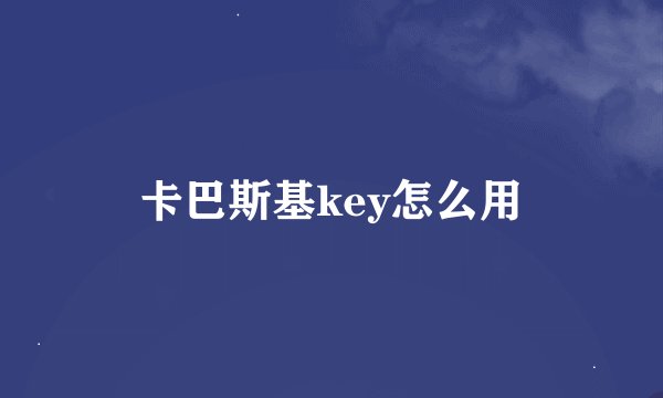 卡巴斯基key怎么用