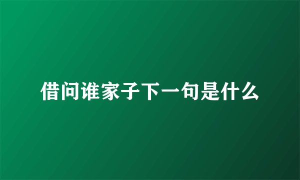 借问谁家子下一句是什么