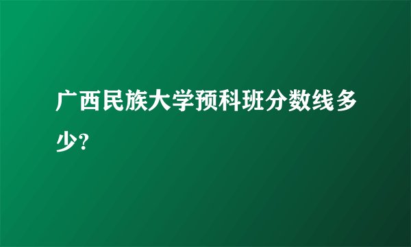 广西民族大学预科班分数线多少?