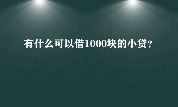 有什么可以借1000块的小贷？