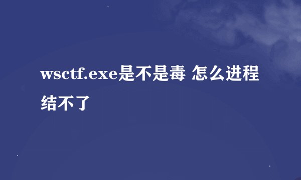 wsctf.exe是不是毒 怎么进程结不了