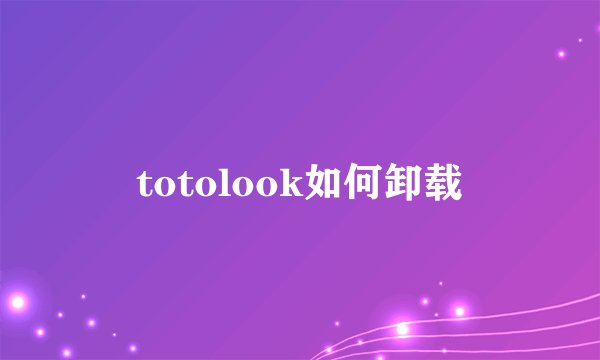 totolook如何卸载