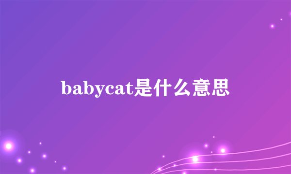 babycat是什么意思