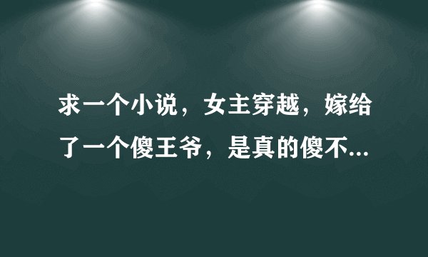 求一个小说，女主穿越，嫁给了一个傻王爷，是真的傻不是装傻，傻王爷