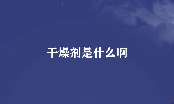 干燥剂是什么啊