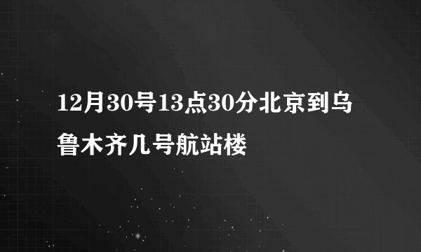 12月30号13点30分北京到乌鲁木齐几号航站楼