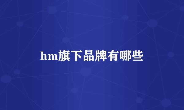 hm旗下品牌有哪些