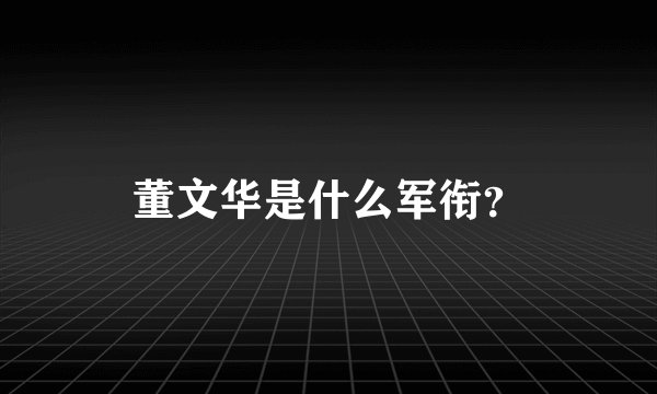董文华是什么军衔？