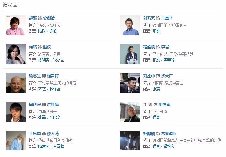 碧血剑窦智孔版电视剧演员表