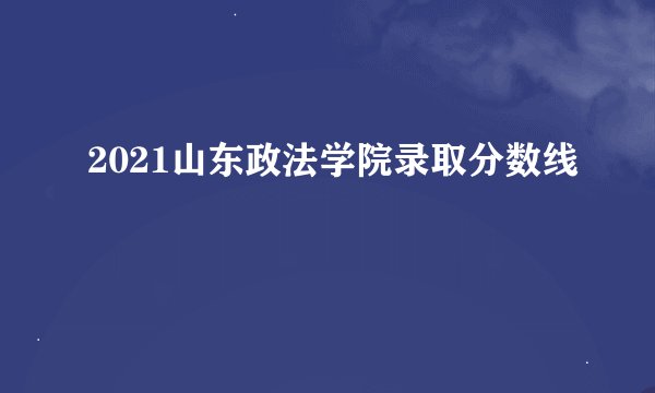 2021山东政法学院录取分数线