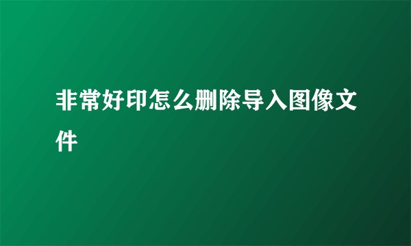 非常好印怎么删除导入图像文件