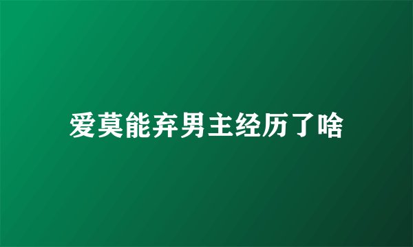 爱莫能弃男主经历了啥