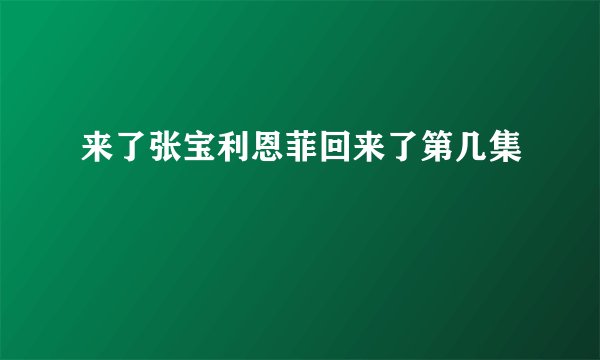 来了张宝利恩菲回来了第几集