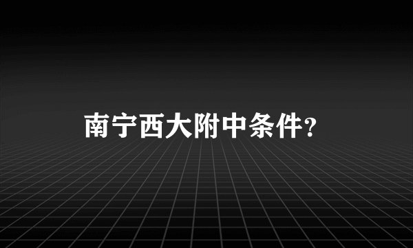 南宁西大附中条件？