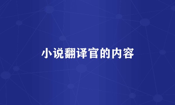 小说翻译官的内容