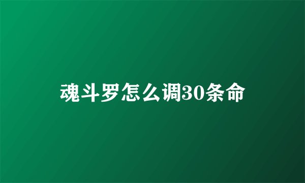 魂斗罗怎么调30条命
