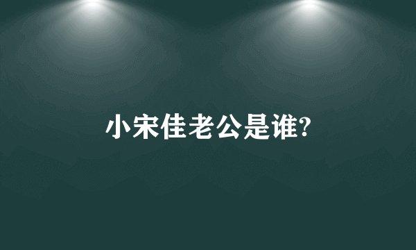 小宋佳老公是谁?