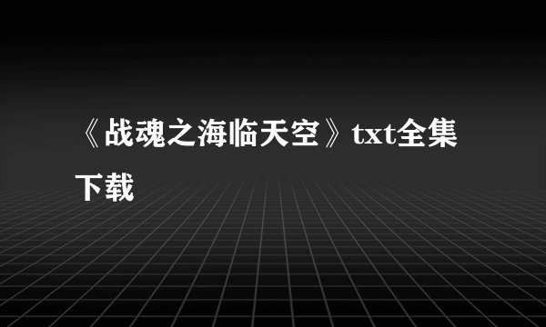 《战魂之海临天空》txt全集下载