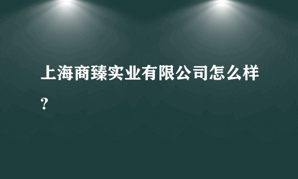 上海商臻实业有限公司怎么样？
