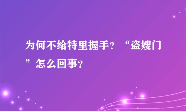 为何不给特里握手？“盗嫂门”怎么回事？