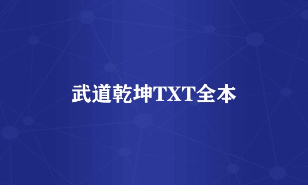 武道乾坤TXT全本