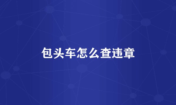 包头车怎么查违章