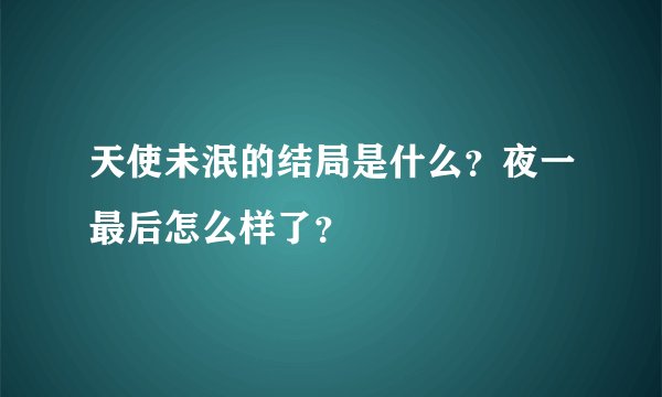 天使未泯的结局是什么？夜一最后怎么样了？