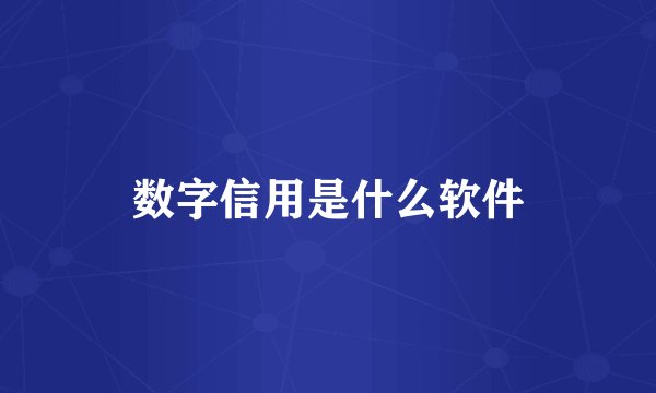 数字信用是什么软件