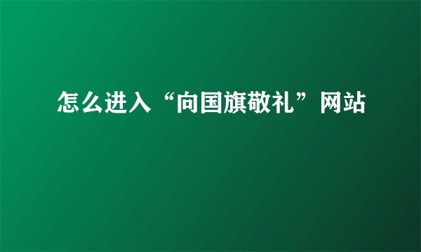 怎么进入“向国旗敬礼”网站