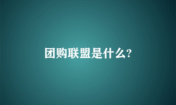 团购联盟是什么?
