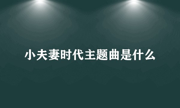小夫妻时代主题曲是什么