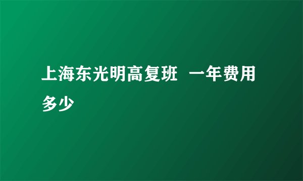 上海东光明高复班  一年费用多少