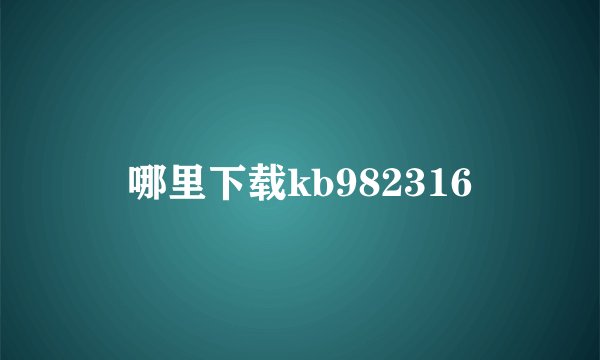 哪里下载kb982316