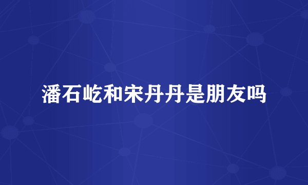 潘石屹和宋丹丹是朋友吗