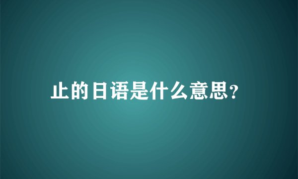 止的日语是什么意思？