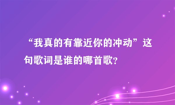 “我真的有靠近你的冲动”这句歌词是谁的哪首歌？