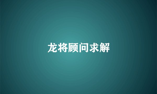 龙将顾问求解