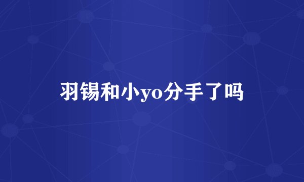 羽锡和小yo分手了吗