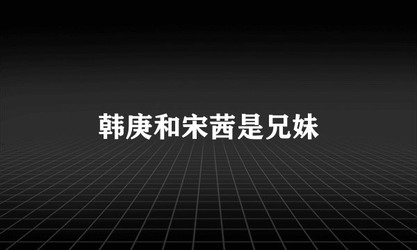 韩庚和宋茜是兄妹